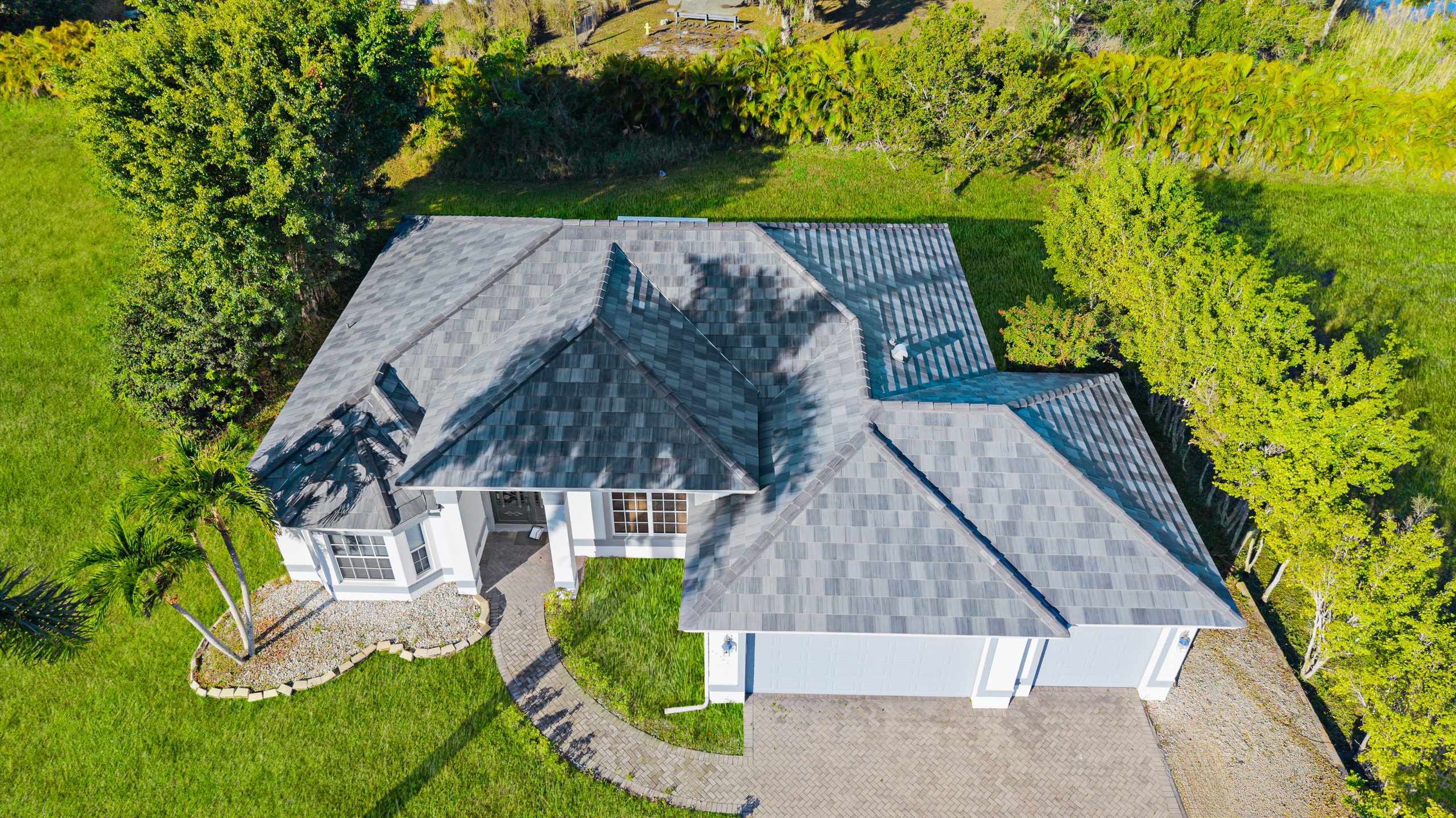 Victor residence aerial topview — Gydn Roofing